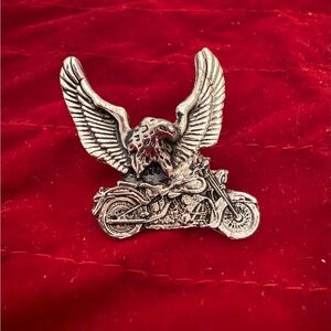 Silver Eagle Motorcycle Pin